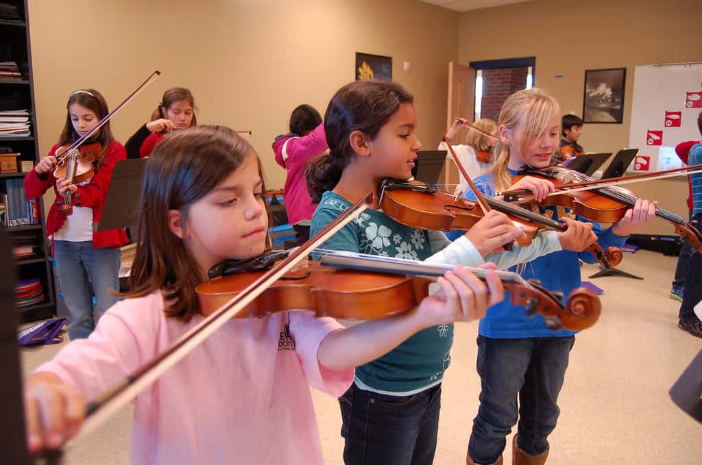 Violins in music class